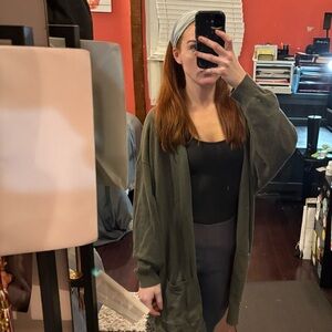 Olive Green Open Express Cardigan